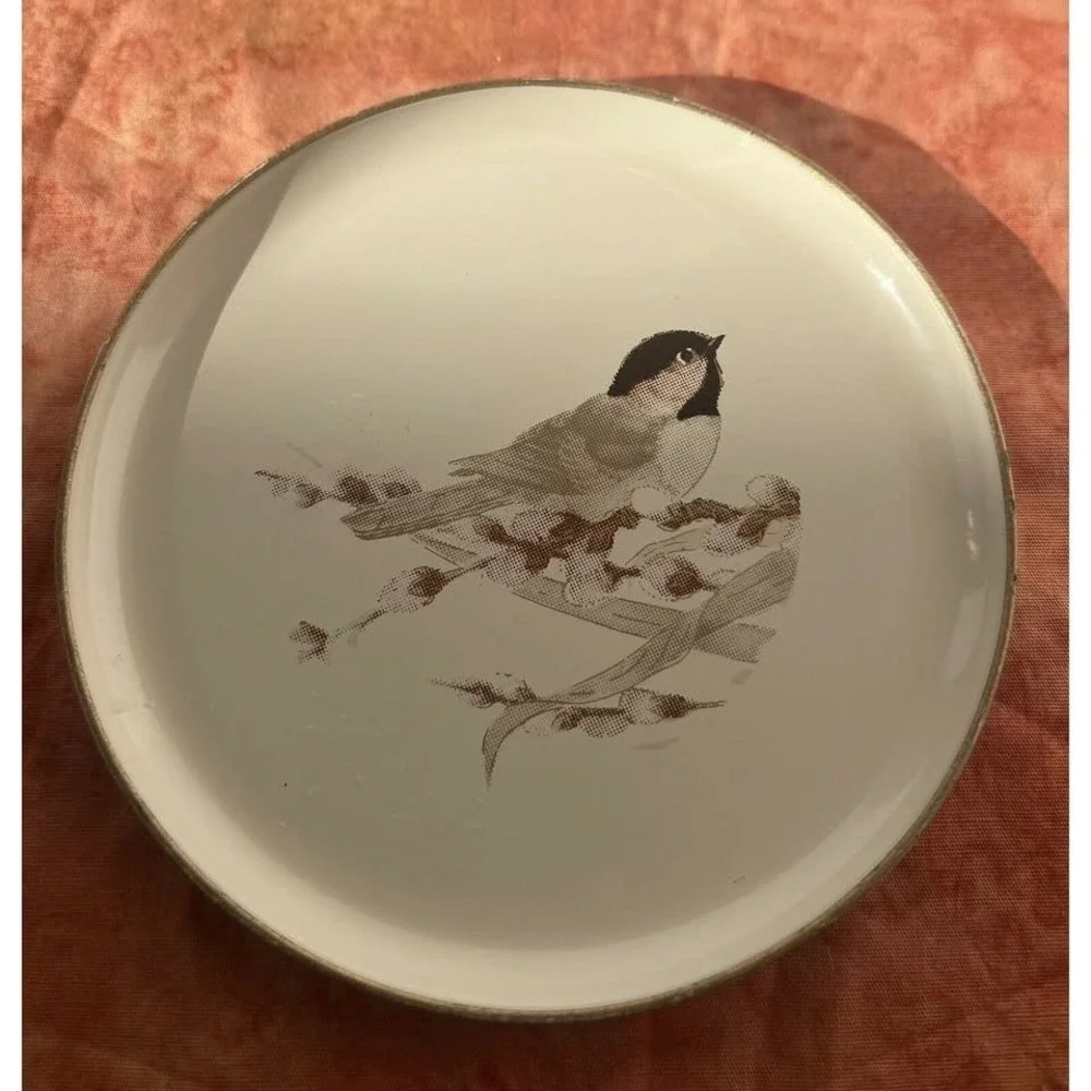 Vintage Otagiri Japan Lacquerware Bird Coasters Set of 6 w/ Round Box